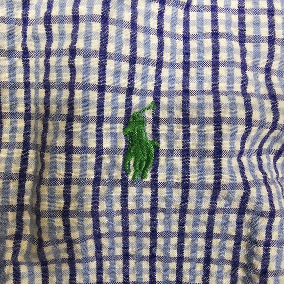 Polo Ralph Lauren Shirt Boys Size 6 Seersucker Plaid Button Up Preppy Academia - Picture 2 of 9